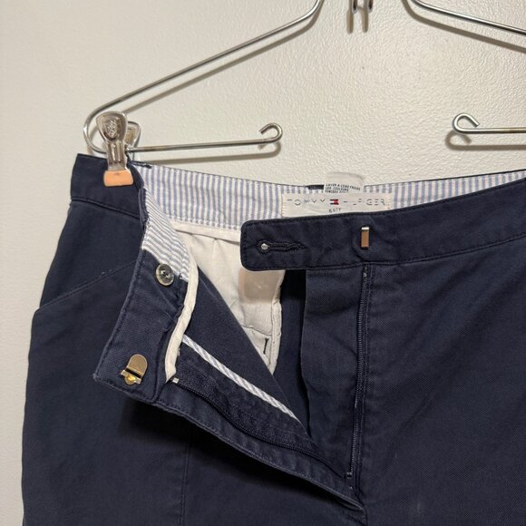 Tommy Hilfiger Soft Navy Cargo Capri Pants Size 10 Womens Cotton Blend - Picture 4 of 7